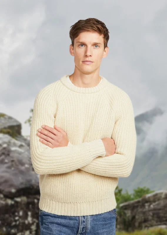 Enjoy exclusive discounts.  Men's Aran Fisherman Raglan Crew Sweater | Natural