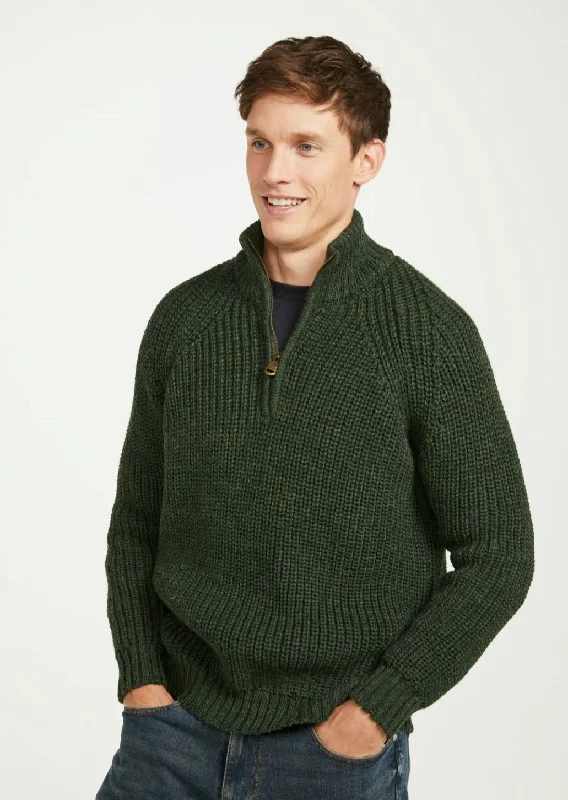 Shop the latest styles in men’s fashion – don’t miss out on these deals!  Men's Aran Fisherman Raglan Zip Sweater | Green