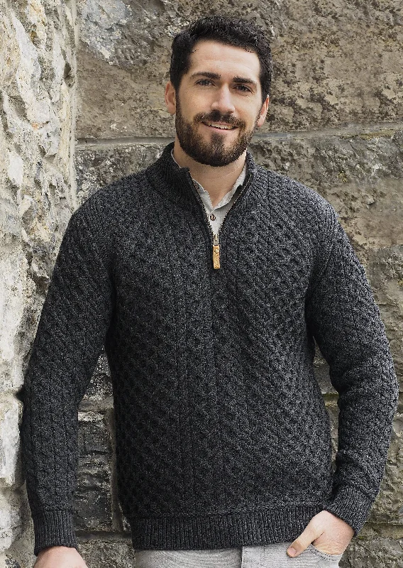 New season, new deals – shop men's clothing now!  Men's Aran Super Soft 1/2 Zip Sweater