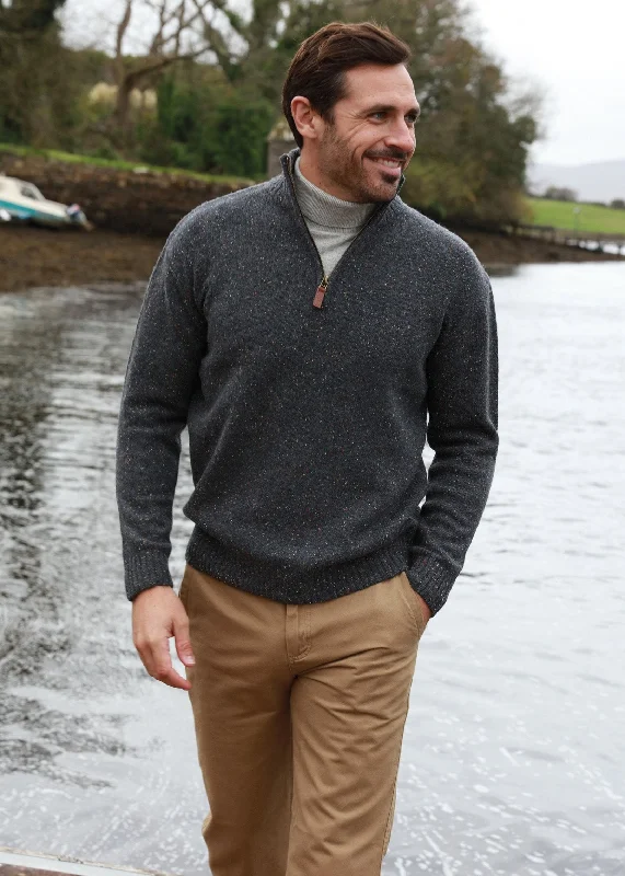 Shop the best clothing sales of the year!  Aran Troyer Zip Sweater | Graphite