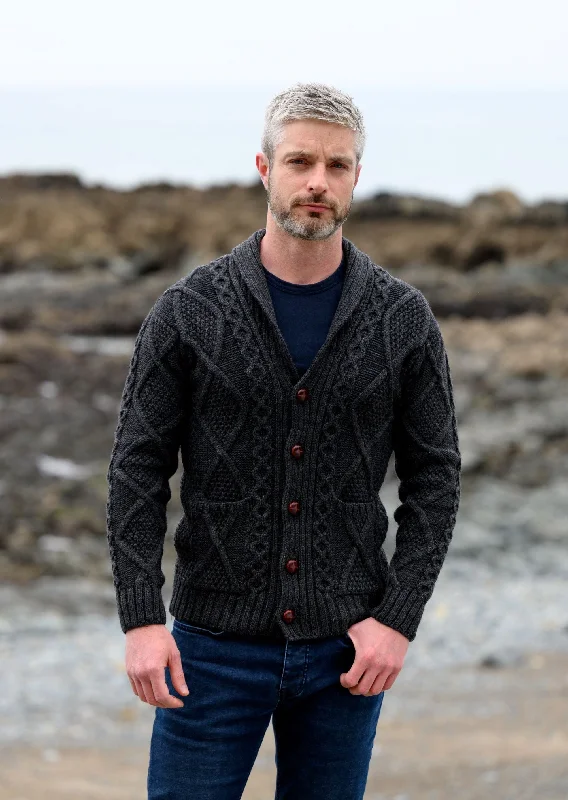 Flash sale: Save big on men's clothing this weekend! Men's Shawl Button Cardigan | Charcoal Flash sale: Save big on men's clothing this weekend! Men's Shawl Button Cardigan | Charcoal