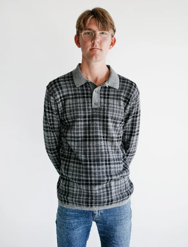 Shop men’s fashion for less – prices slashed on select items. LS Merino Polo Charcoal Plaid Shop men’s fashion for less – prices slashed on select items. LS Merino Polo Charcoal Plaid