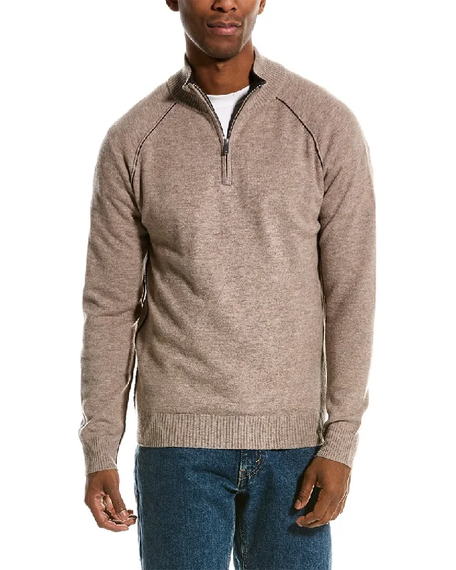 Don’t miss out – Limited-time   NAADAM Wool & Cashmere-Blend 1/4-Zip Mock Sweater