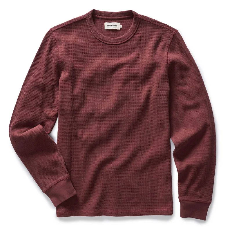 Look sharp without breaking the bank – men’s clothing sale now! The Organic Cotton Waffle Crew in Burgundy Look sharp without breaking the bank – men’s clothing sale now! The Organic Cotton Waffle Crew in Burgundy