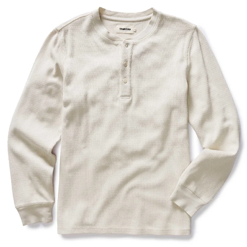 Take advantage of our men’s fashion sale – it’s your time to save! The Organic Cotton Waffle Henley in Vintage White Take advantage of our men’s fashion sale – it’s your time to save! The Organic Cotton Waffle Henley in Vintage White