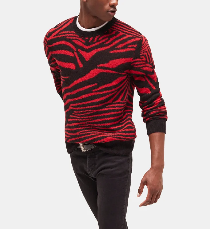Big discounts – don’t miss out!  Red Wool Printed Sweater