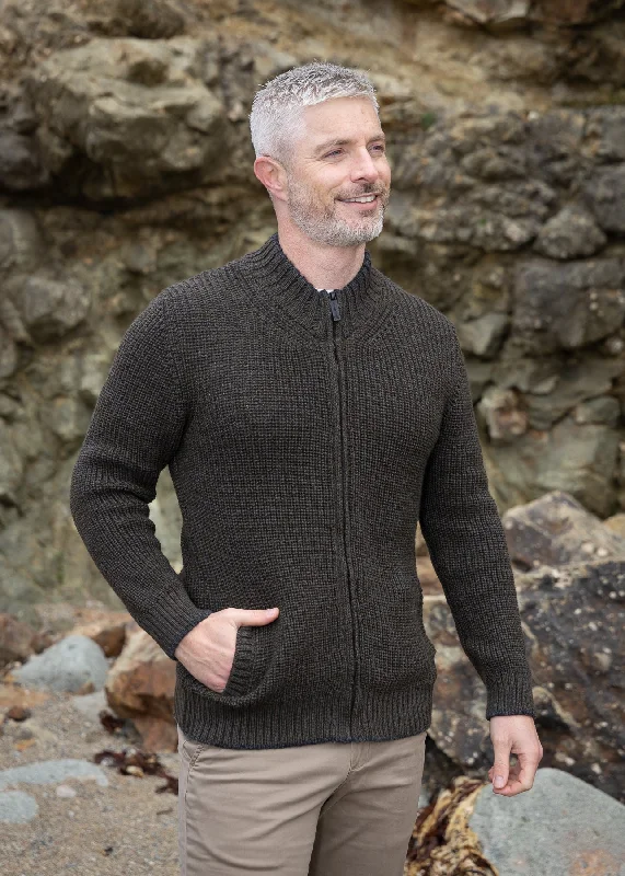 Save on trendy clothing for every season –Shoppers get exclusive deals. Men's Zipped Ribbed Cardigan | Forest Marl Save on trendy clothing for every season –Shoppers get exclusive deals. Men's Zipped Ribbed Cardigan | Forest Marl
