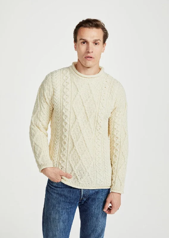Buy now, pay later – exclusive savings on men’s clothing. Roll Neck Aran Crew Sweater | Natural Buy now, pay later – exclusive savings on men’s clothing. Roll Neck Aran Crew Sweater | Natural