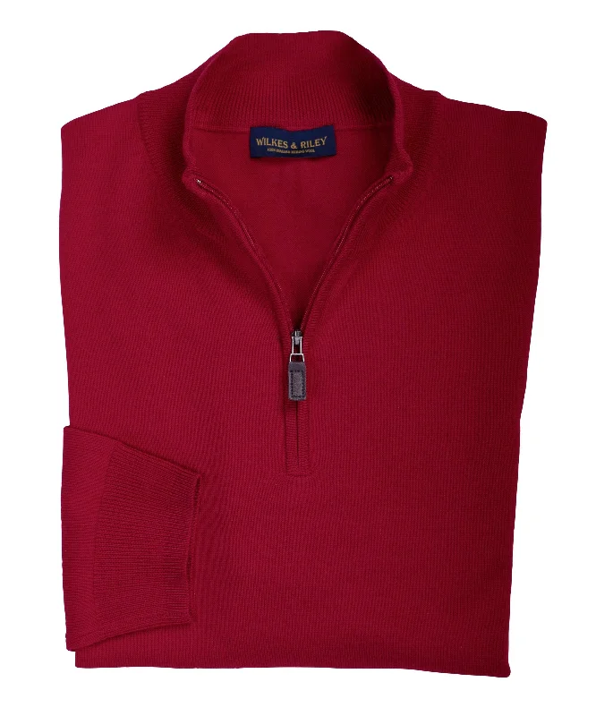 Shop the latest fashion trends with huge savings on all clothing. Ultra-fine Zegna Baruffa Half-Zip Merino Wool Sweater - Red Shop the latest fashion trends with huge savings on all clothing. Ultra-fine Zegna Baruffa Half-Zip Merino Wool Sweater - Red
