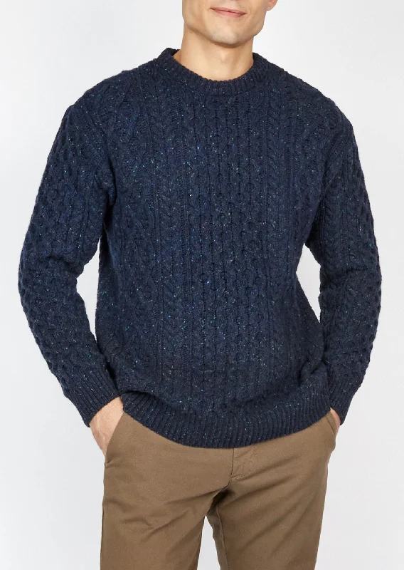 Shop fashion favorites at discounted prices – Limited time offer.  IrelandsEye Cashmere Aran Sweater | Rich Navy