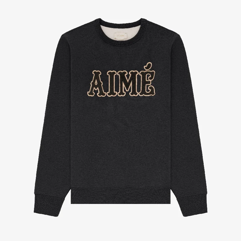 Save on stylish, high-quality clothing for every occasion –  Aimé Appliqué Crewneck Sweatshirt