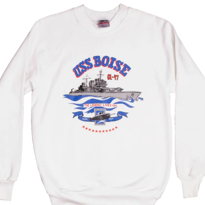Take advantage of our men’s fashion sale – it’s your time to save!  VINTAGE USN US NAVY USS BOISE CL-47 SWEATSHIRT CREWNECK 1990S MEDIUM MADE IN USA