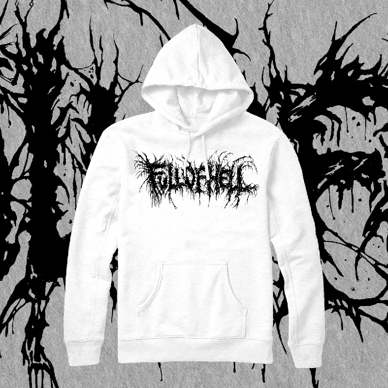 Seasonal discounts on stylish clothes – Perfect for any occasion! FULL OF HELL "LOGO" WHITE PULLOVER HOOD Seasonal discounts on stylish clothes – Perfect for any occasion! FULL OF HELL "LOGO" WHITE PULLOVER HOOD
