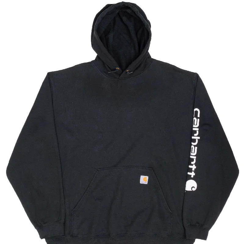 New season, new deals – shop men's clothing now!  VINTAGE CARHARTT CLASSIC BLACK HOODIE SWEATSHIRT 2XL
