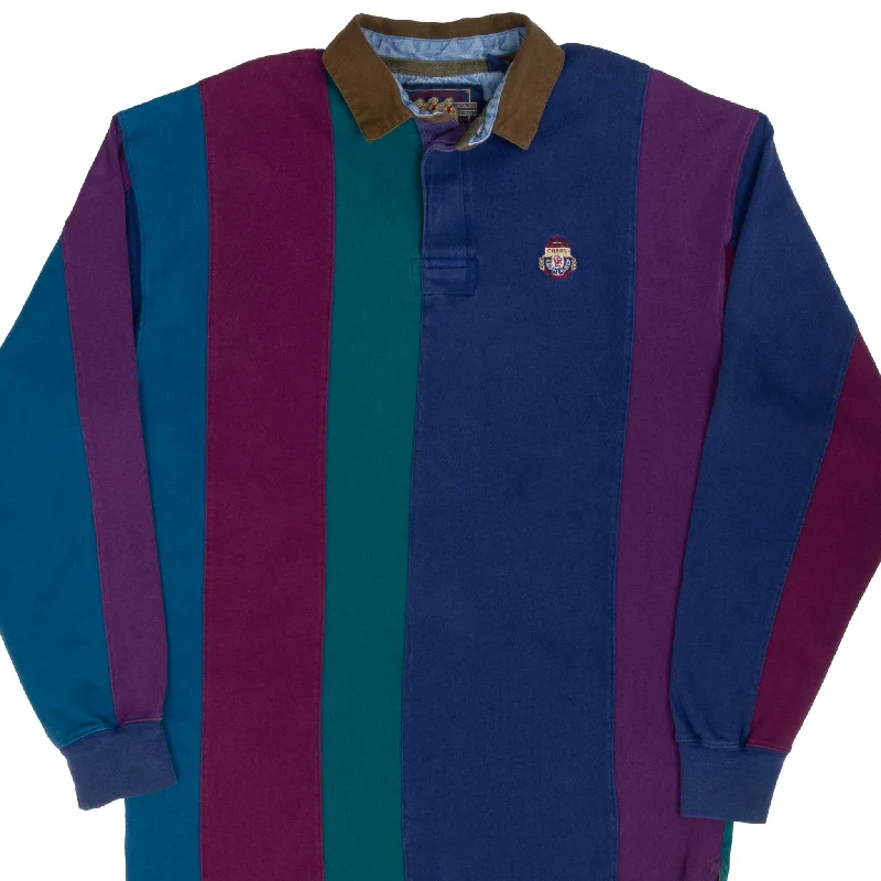 Shop men’s and women’s fashion at unbeatable prices today!  VINTAGE CHAPS RALPH LAUREN MULTICOLOR LINE RUGBY POLO SHIRT 1990S LARGE