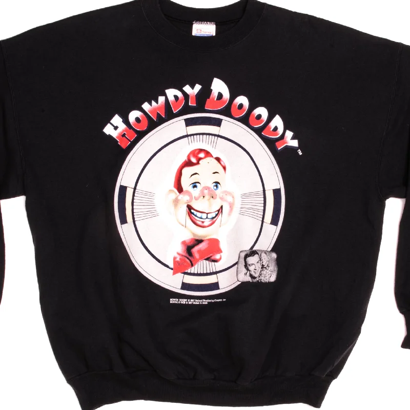 Upgrade your wardrobe with stylish men's apparel – now on sale!  VINTAGE HOWDY DOODY TV SHOW NBC SWEATSHIRT 1997 SIZE 2XL