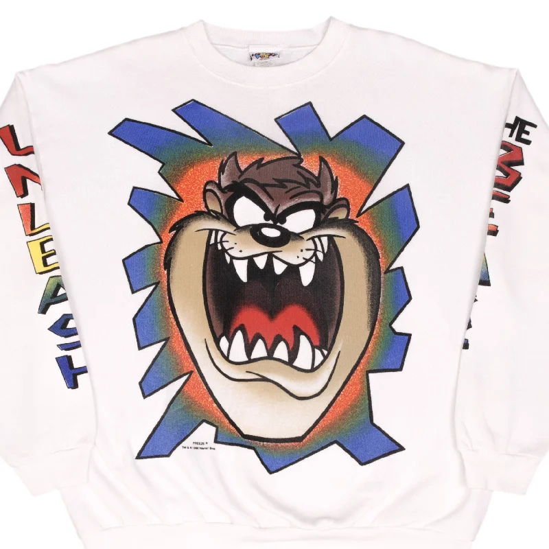 Huge savings on popular clothing styles –  VINTAGE LOONEY TUNES TAZ UNLEASH THE BEAST SWEATSHIRT 1995 SIZE XL MADE IN USA