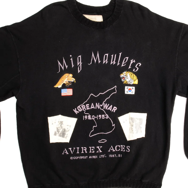 Fresh clothing styles are here – Shop now for exclusive discounts!  VINTAGE MIG MAULERS KOREAN WAR AVIREX ACES SWEATSHIRT 1988 SIZE MEDIUM