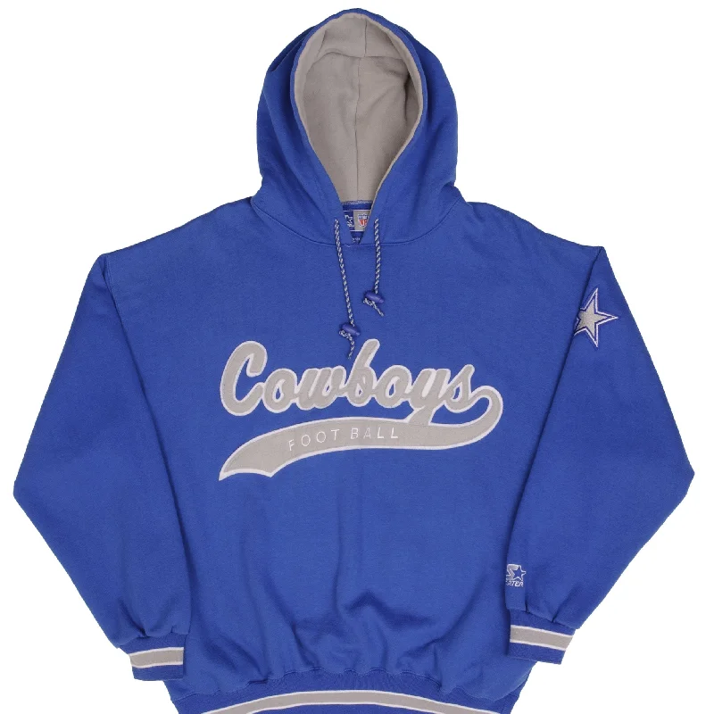 Seasonal sale  VINTAGE NFL DALLAS COWBOYS BLUE STARTER HOODIE SWEATSHIRT 1990S SIZE XL