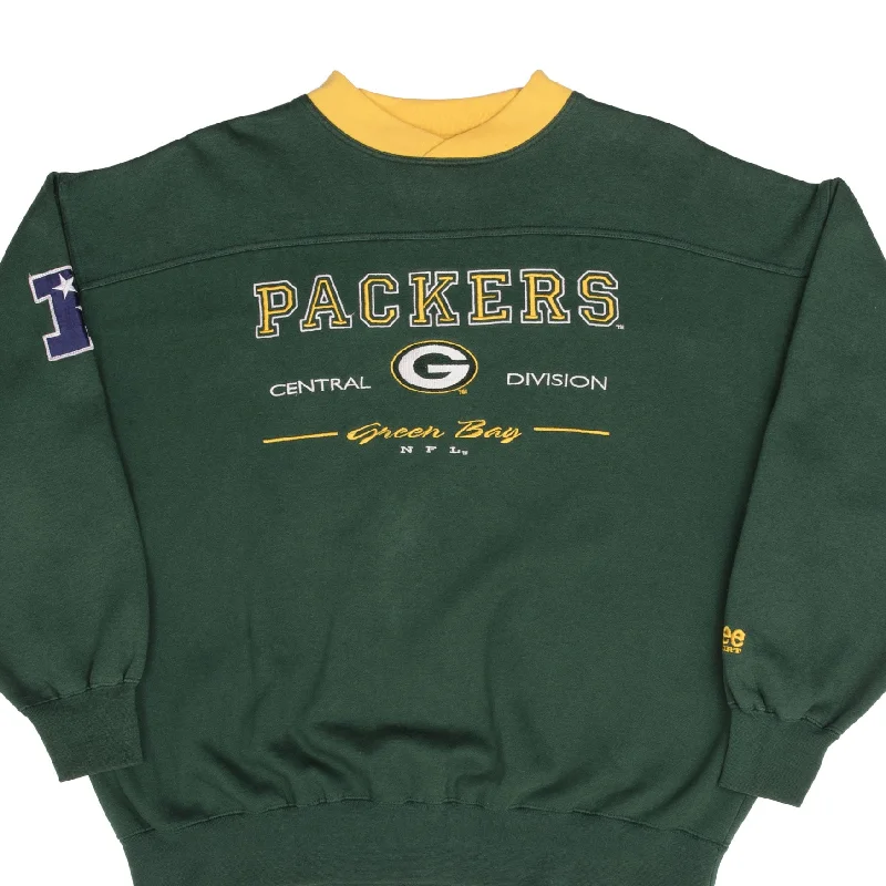 Shop the latest clothing deals – Huge discounts on fashion essentials!  VINTAGE NFL GREEN BAY PACKERS EMBROIDERED SWEATSHIRT 1990S SIZE XL