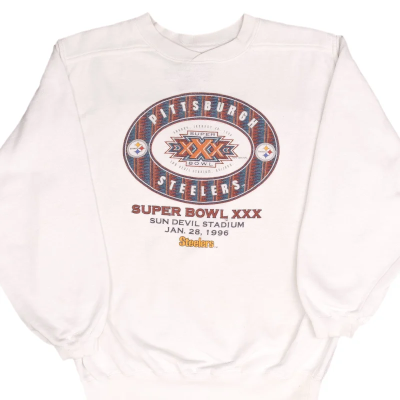 Last chance! Men’s clothing at unbeatable prices.  VINTAGE NFL PITTSBURGH STEELERS SUPER BOWL XXX 1996 SWEATSHIRT SIZE SMALL