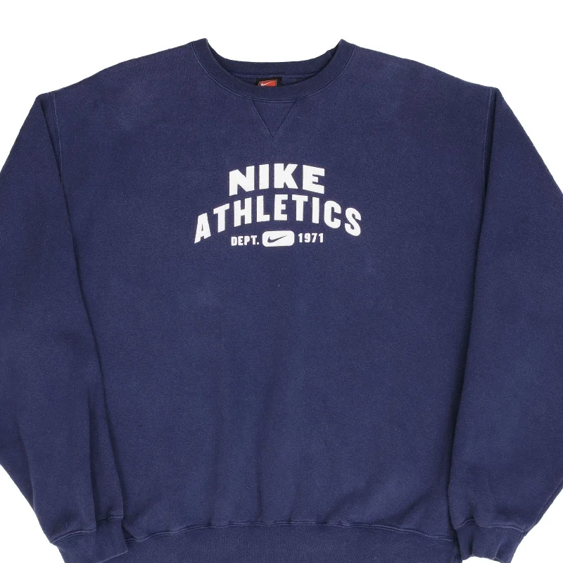 Limited-time discounts on clothing you’ll love   VINTAGE NIKE ATHLETICS SPELLOUT BLUE SWEATSHIRT 1990S SIZE LARGE