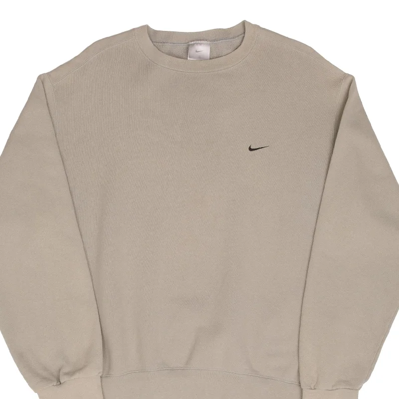 Buy more, save more –  VINTAGE NIKE CLASSIC SWOOSH BEIGE SWEATSHIRT 2000S SIZE LARGE MADE IN USA