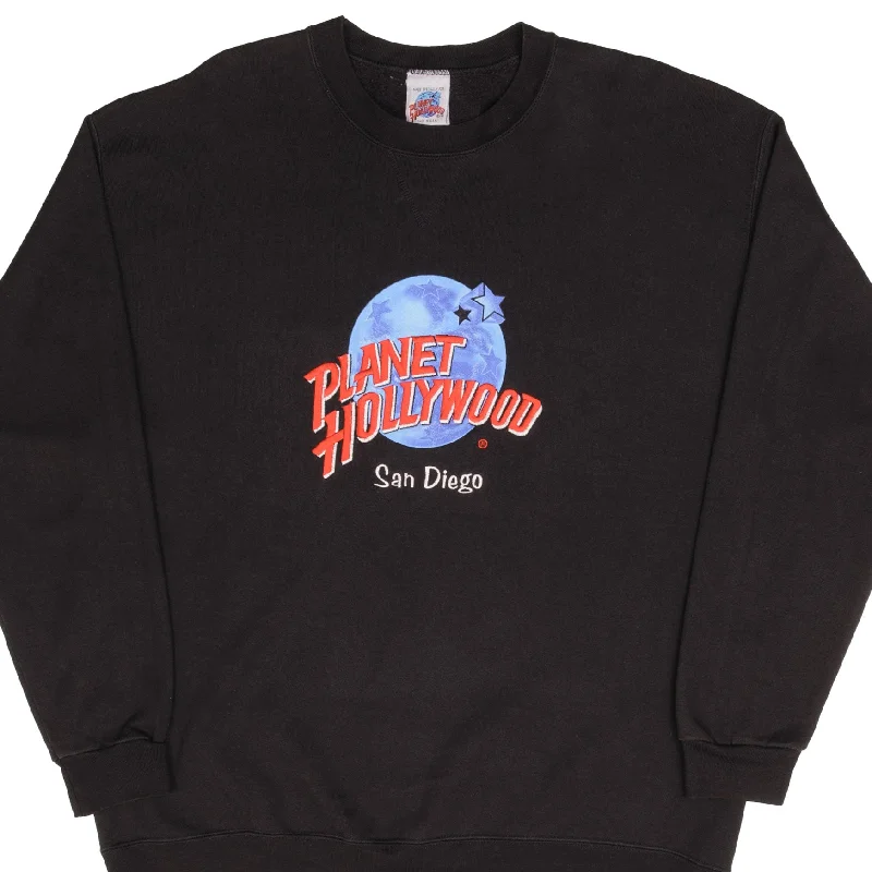 Don’t miss out on men’s fashion sales – shop today and save big!  VINTAGE PLANET HOLLYWOOD EMBROIDERED SWEATSHIRT 1990S SIZE XL MADE IN USA