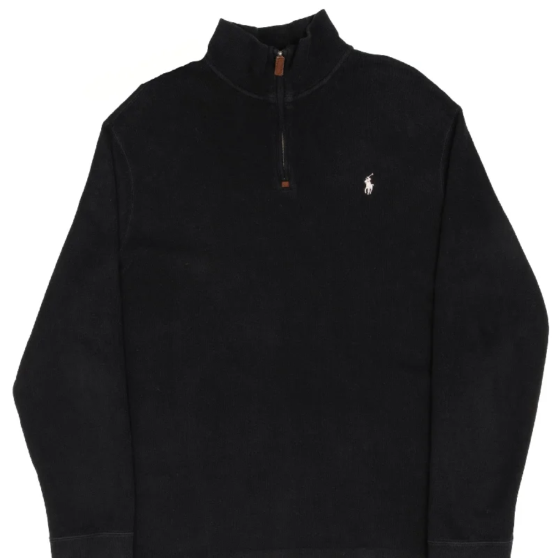 Shop the look you love at prices you’ll love even more!  VINTAGE POLO RALPH LAUREN BLACK QUARTER 1/4 ZIP SWEATER 1990S SIZE XL