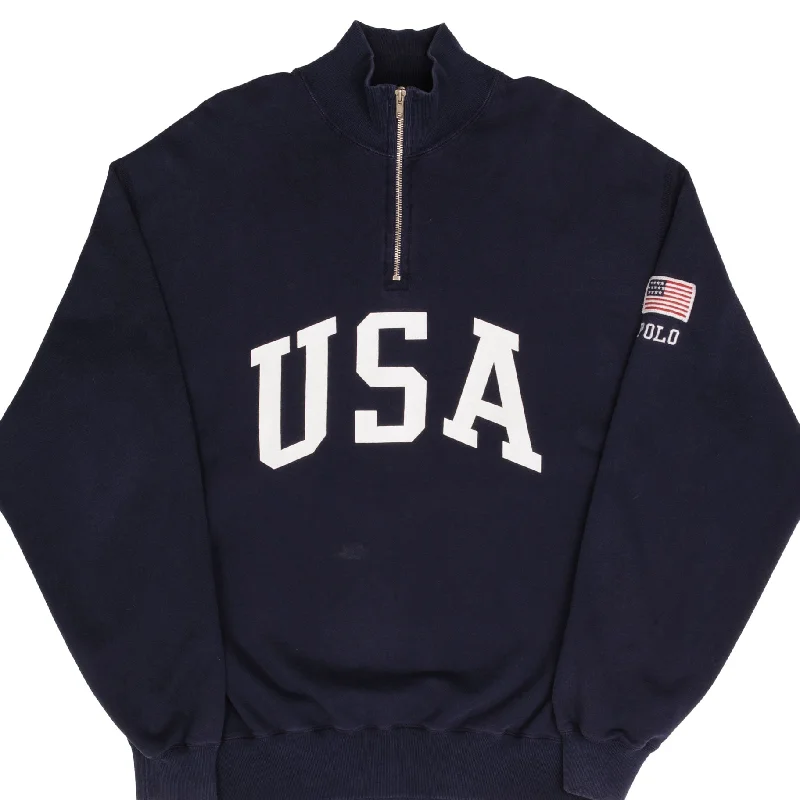 Shop the best clothing sales of the year!  VINTAGE POLO SPORT RALPH LAUREN USA QUARTER ZIP SWEATSHIRT 1990S SIZE LARGE