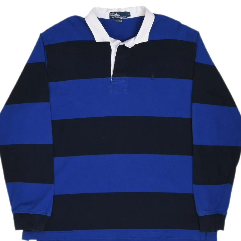 Clearance sale – shop men's clothing at discounted prices!  VINTAGE RALPH LAUREN BLUE & BLACK RUGBY POLO SHIRT 1990S SIZE XL