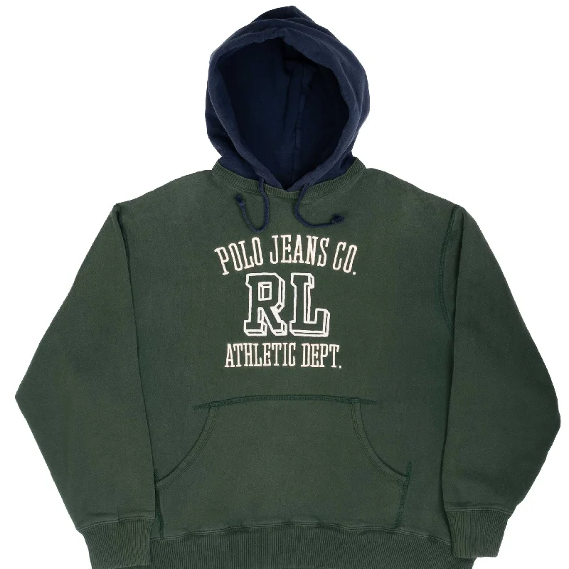 Shop affordable and stylish clothing – Limited-time discounts.  VINTAGE RALPH LAUREN POLO JEANS GREEN HOODIE SWEATSHIRT 1990S 2XL
