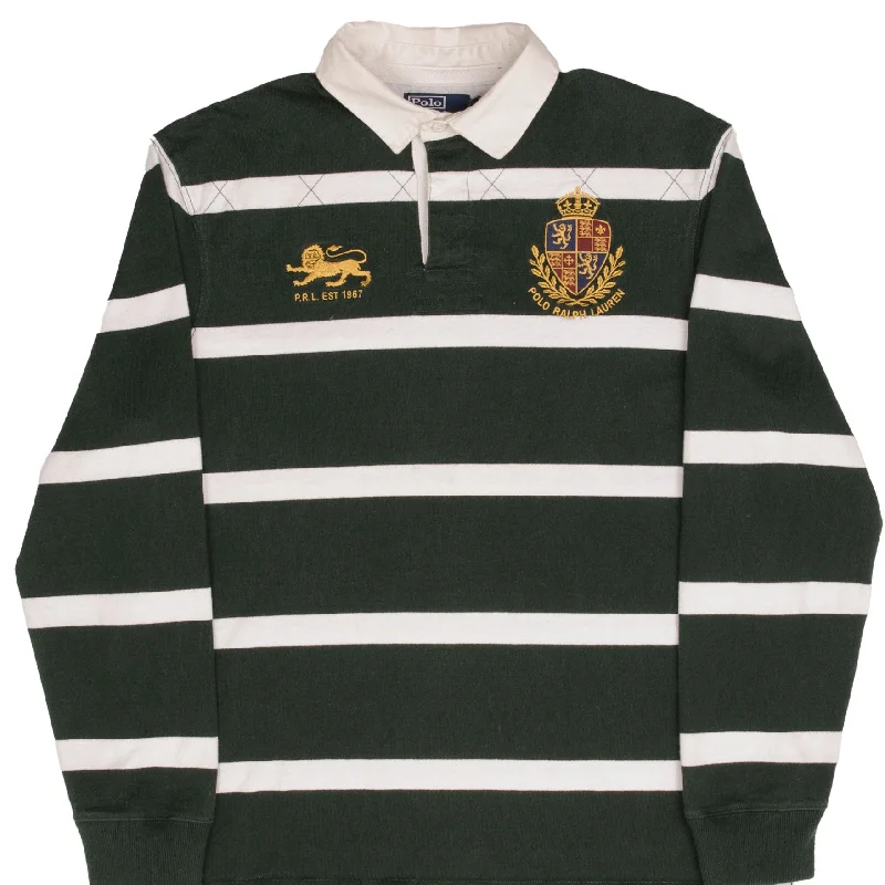 Discover new arrivals in clothing – Affordable styles for every occasion.  VINTAGE RALPH LAUREN GREEN WHITE STRIPED RUGBY POLO SHIRT 1990S SIZE XL