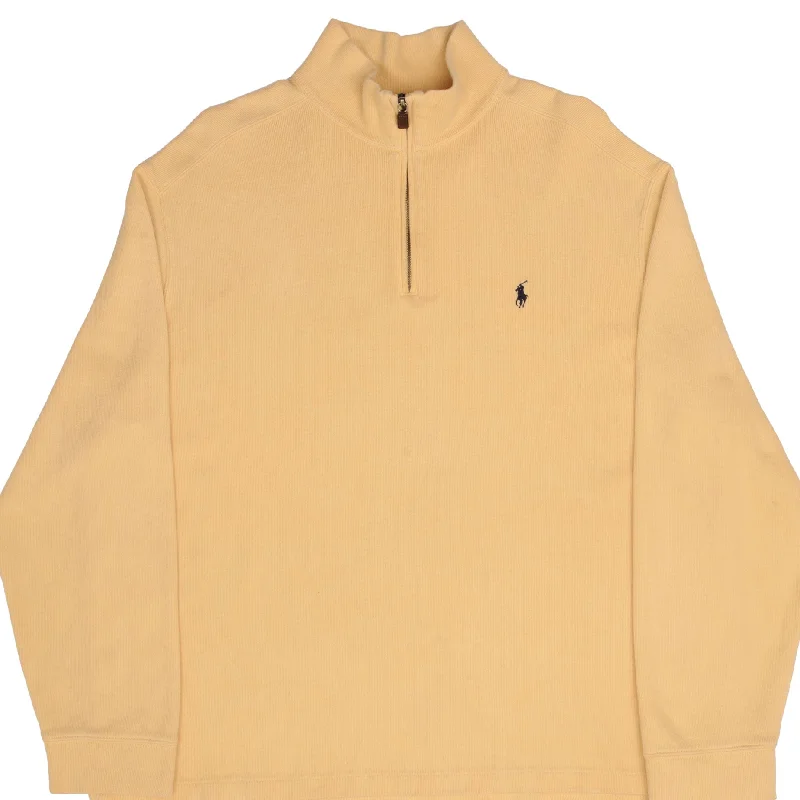 Shop the hottest fashion trends for less –  deals you can’t miss.  VINTAGE RALPH LAUREN YELLOW QUARTER ZIP SWEATER 1990S SIZE XL MADE IN USA