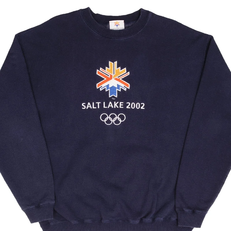 End-of-season clothing sale – Shop now for big savings!  VINTAGE SALT LAKE CITY WINTER OLYMPICS 2002 EMBROIDERED SWEATSHIRT SIZE XL