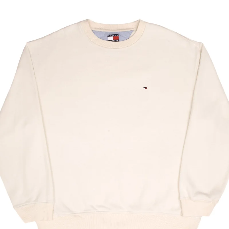 Shop stylish clothing for less – Great deals this week only.  VINTAGE TOMMY HILFIGER CREAM CREWNECK SWEATSHIRT 2000S SIZE XL