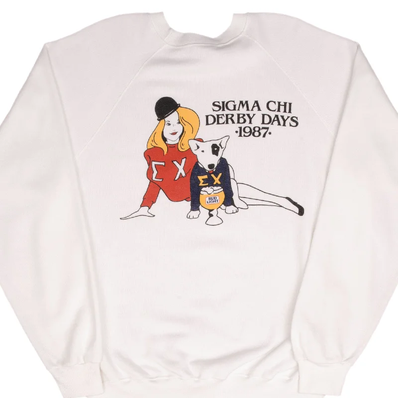 Upgrade your wardrobe with stylish men's apparel – now on sale!  VINTAGE UNIVERSITY OF WASHIGTON SIGMA CHI DERBY DAYS SWEATSHIRT 1987 XL MADE USA