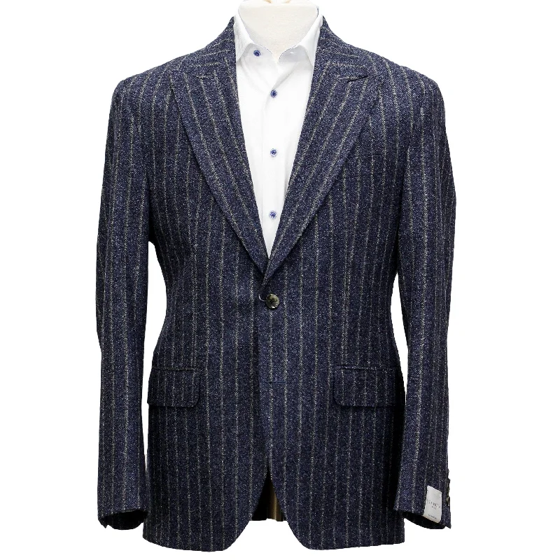 Shop stylish clothing for less – Great deals this week only.  Blue Bouclé Stripe Marcus Contemporary Fit Sport Coat - Jack Victor