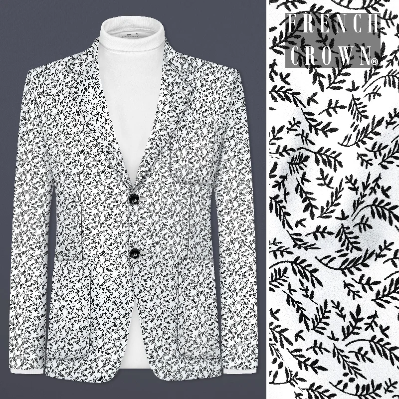 Best deals fashion – Don’t miss the latest clothing discounts. Bright White And jade Black Printed Cotton Single Breasted Designer Blazer Best deals fashion – Don’t miss the latest clothing discounts. Bright White And jade Black Printed Cotton Single Breasted Designer Blazer