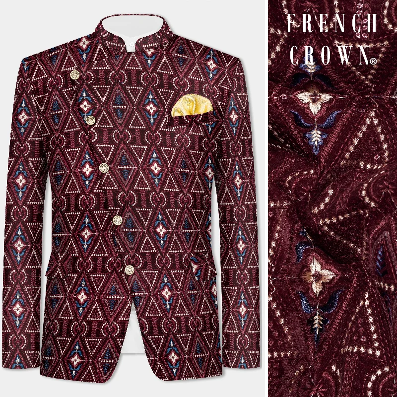 Last chance! Men’s clothing at unbeatable prices. Castro Maroon Geometric Thread and Sequin Embroidered Cross Placket Bandhgala Jodhpuri Last chance! Men’s clothing at unbeatable prices. Castro Maroon Geometric Thread and Sequin Embroidered Cross Placket Bandhgala Jodhpuri