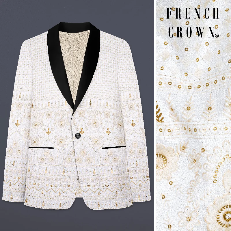 Big discounts – don’t miss out! Cerammic Off White Lucknowi Sequins Embroidered Tuxedo Blazer Big discounts – don’t miss out! Cerammic Off White Lucknowi Sequins Embroidered Tuxedo Blazer