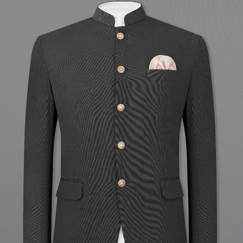 Special offer: Save on everyday clothing essentials – Shop now!  Charcoal Gray Premium Cotton Bandhgala Blazer