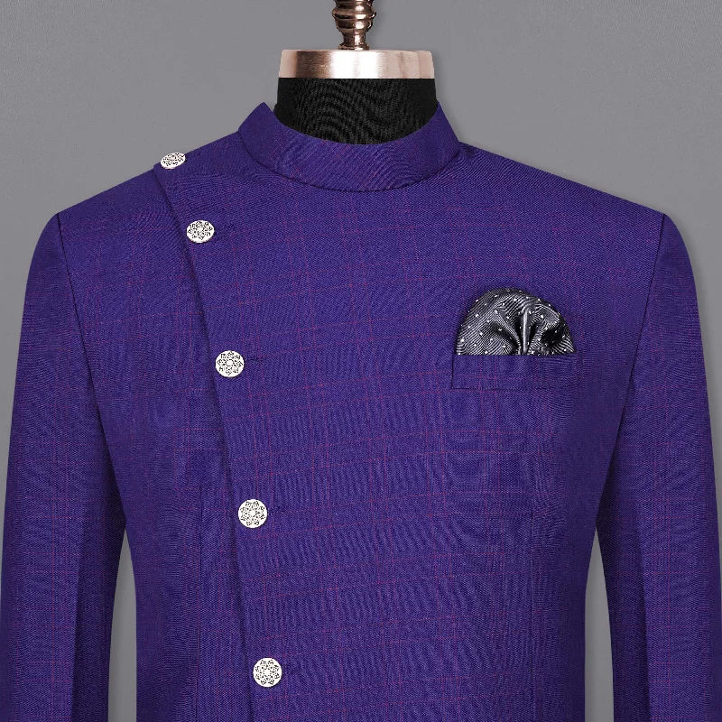 Shop our men's clothing collection for the best prices of the season. Christalle Blue with Fuchsia Pink Windoepane Cross Placket Bandhgala Blazer Shop our men's clothing collection for the best prices of the season. Christalle Blue with Fuchsia Pink Windoepane Cross Placket Bandhgala Blazer