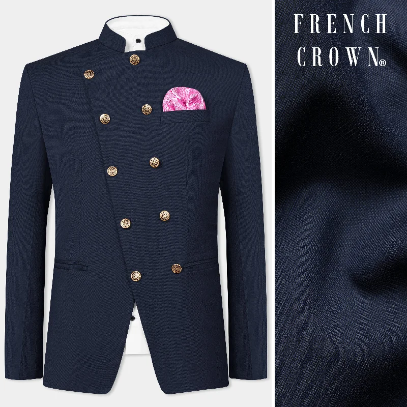Shop the latest trends in men's clothing at unbeatable prices. Cinder Blue Wool Rich Cross Placket Bandhgala Blazer Shop the latest trends in men's clothing at unbeatable prices. Cinder Blue Wool Rich Cross Placket Bandhgala Blazer