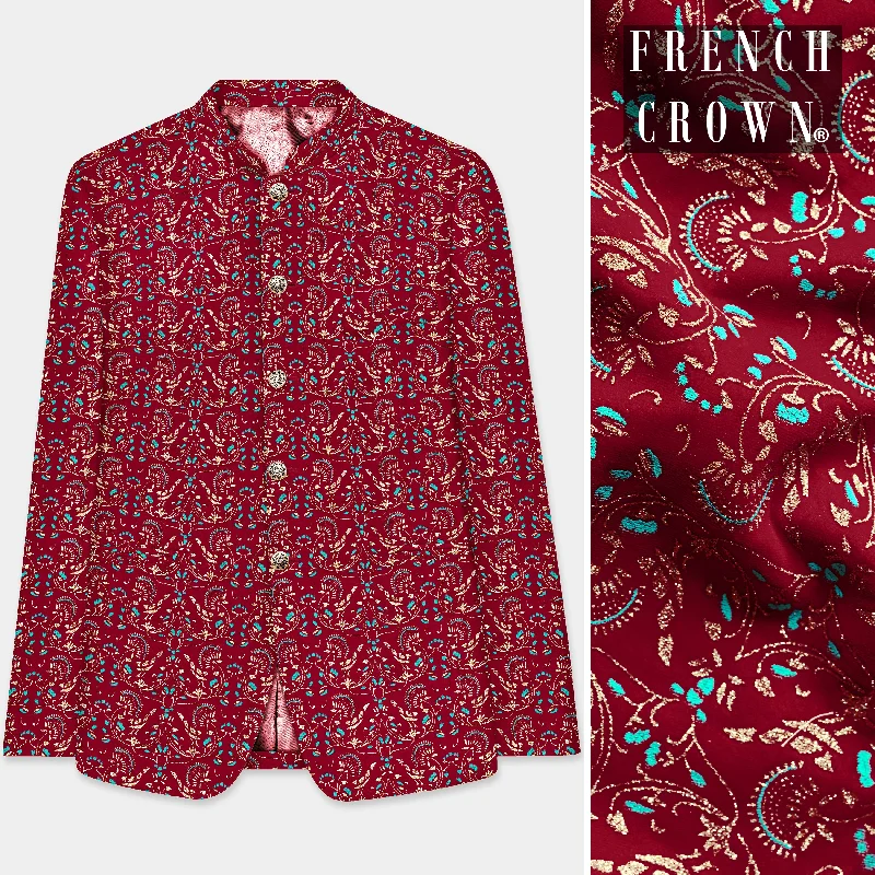 New season, new deals – shop men's clothing now! Claret Red And Aqua Marine Blue Velvet Printed Designer Bandhgala Jodhpuri New season, new deals – shop men's clothing now! Claret Red And Aqua Marine Blue Velvet Printed Designer Bandhgala Jodhpuri