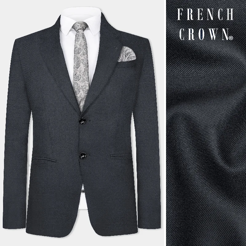 Shop now for affordable fashion – Enjoy free shipping on clothing orders. Dark Slate Grey Solid Wool Blend Blazer Shop now for affordable fashion – Enjoy free shipping on clothing orders. Dark Slate Grey Solid Wool Blend Blazer