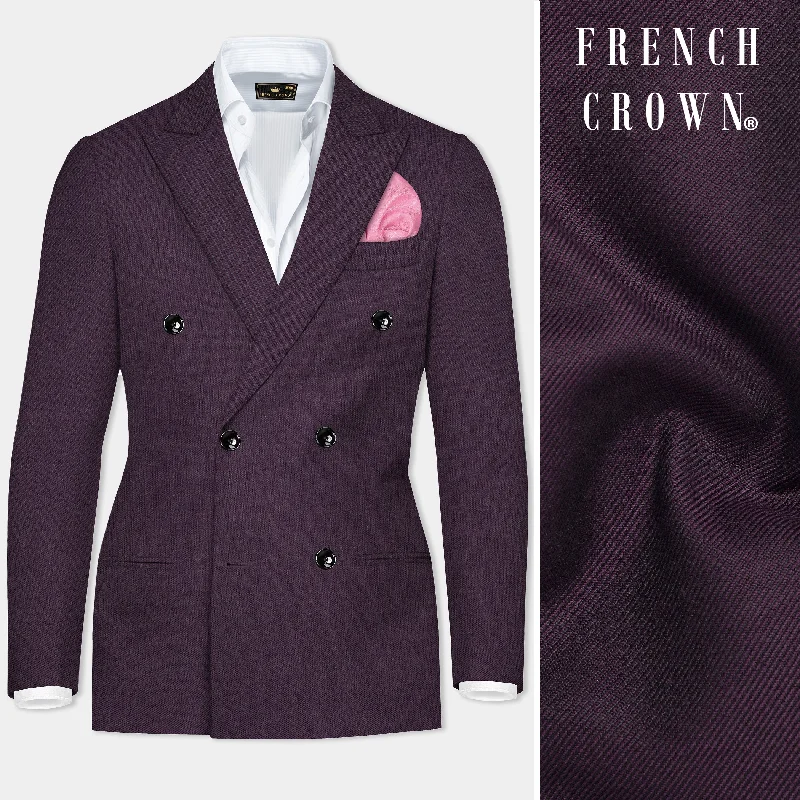 Shop the latest men's clothing trends at a fraction of the price. Eminence Purple Solid Wool Blend Double Breasted Blazer Shop the latest men's clothing trends at a fraction of the price. Eminence Purple Solid Wool Blend Double Breasted Blazer
