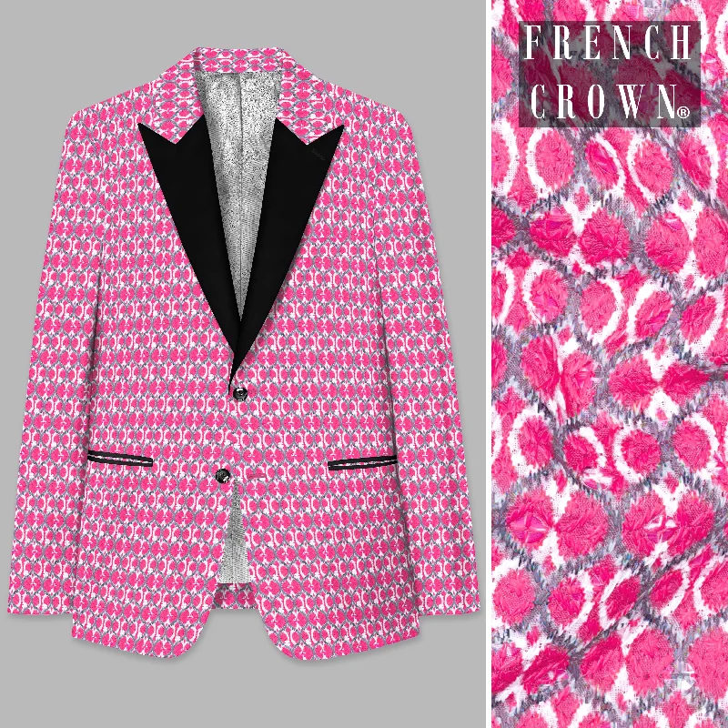 Don’t miss out on men’s fashion sales – shop today and save big! French Rose Pink and Bright White Designer Embroidered Peak Collar Tuxedo Blazer Don’t miss out on men’s fashion sales – shop today and save big! French Rose Pink and Bright White Designer Embroidered Peak Collar Tuxedo Blazer