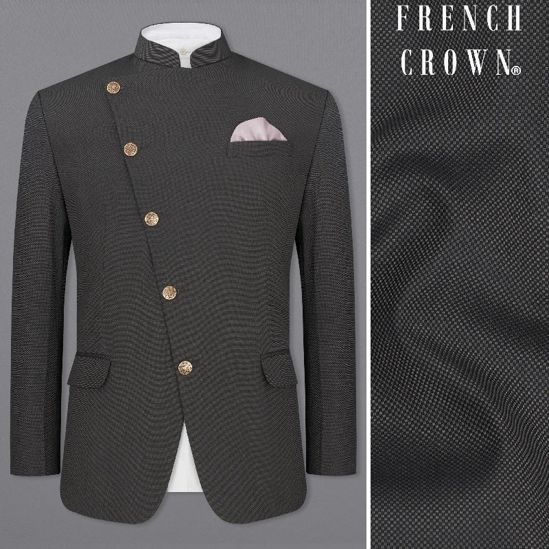 Fresh clothing styles are here – Shop now for exclusive discounts! Fuscous Gray Cross Placket Bandhgala Blazer Fresh clothing styles are here – Shop now for exclusive discounts! Fuscous Gray Cross Placket Bandhgala Blazer