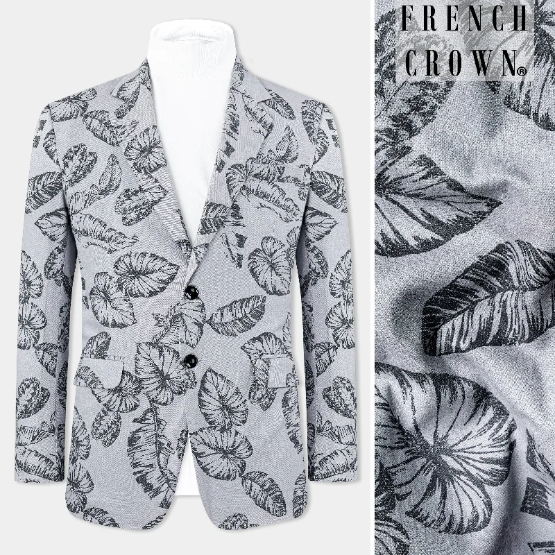Flash discounts – men’s clothing essentials for less. Gainsboro and Comet Gray Leaves Printed Premium Cotton Blazer Flash discounts – men’s clothing essentials for less. Gainsboro and Comet Gray Leaves Printed Premium Cotton Blazer